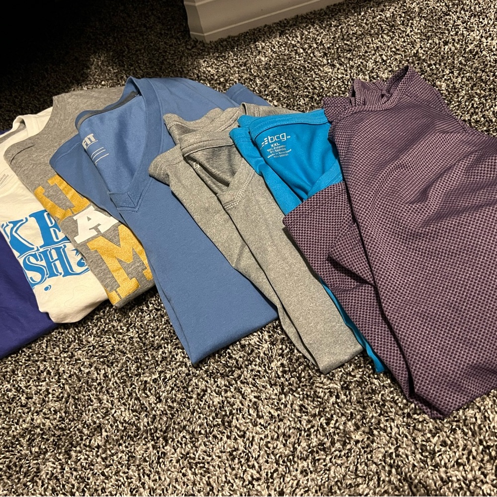7 workout athletic shirts. Nike, bcg, Athletic Works. Size XXL.